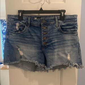 Kut from the Kloth high rise blue Jean cut offs. Size 14.